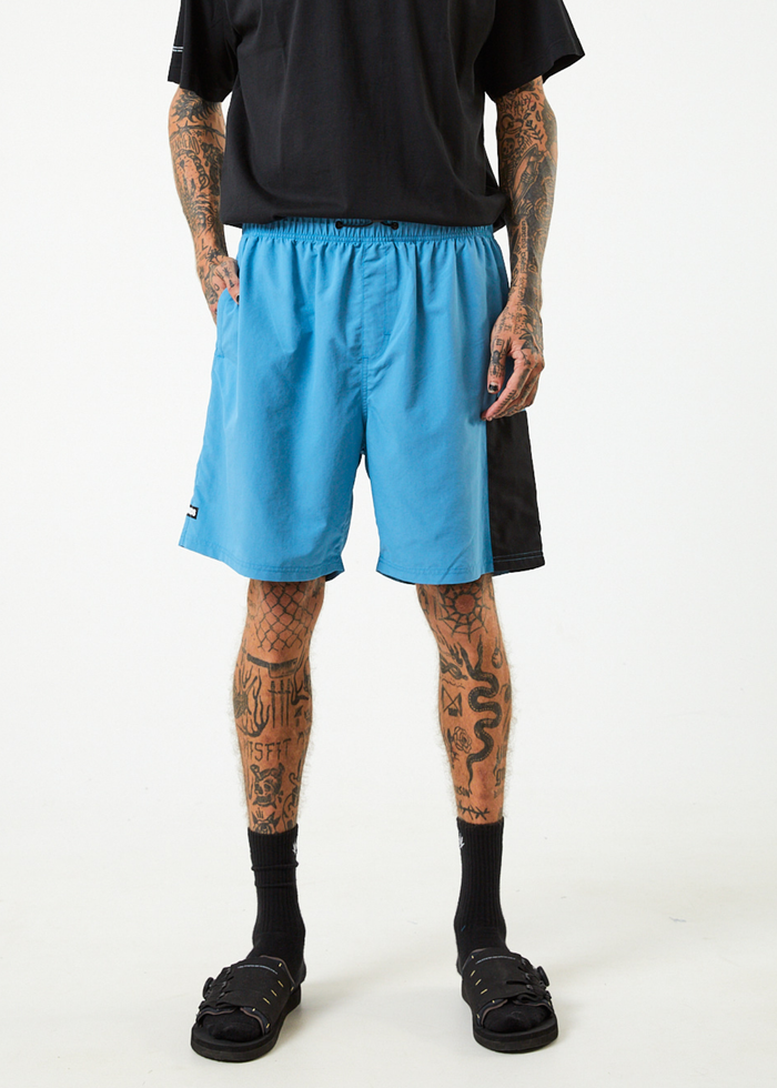 Afends Mens Polar - Recycled Elastic Waist Spray Shorts - Dark Teal - Sustainable Clothing - Streetwear