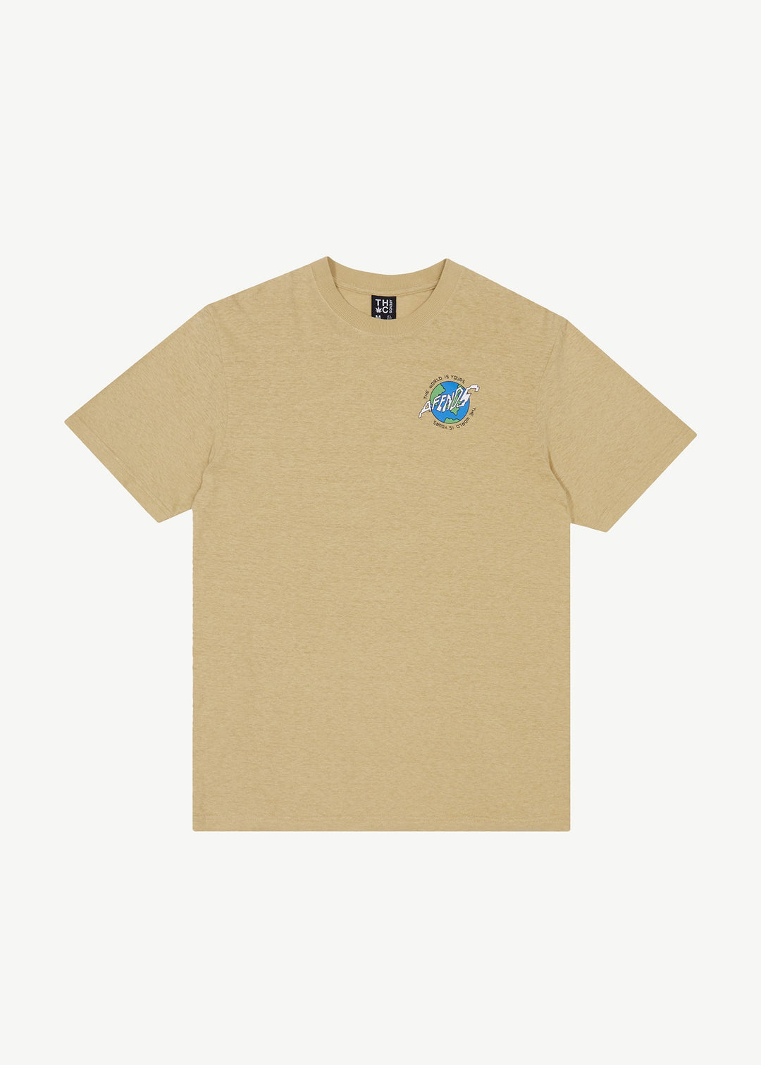 Afends Mens Orbital - Retro Graphic T-Shirt - Camel - Sustainable Clothing - Streetwear