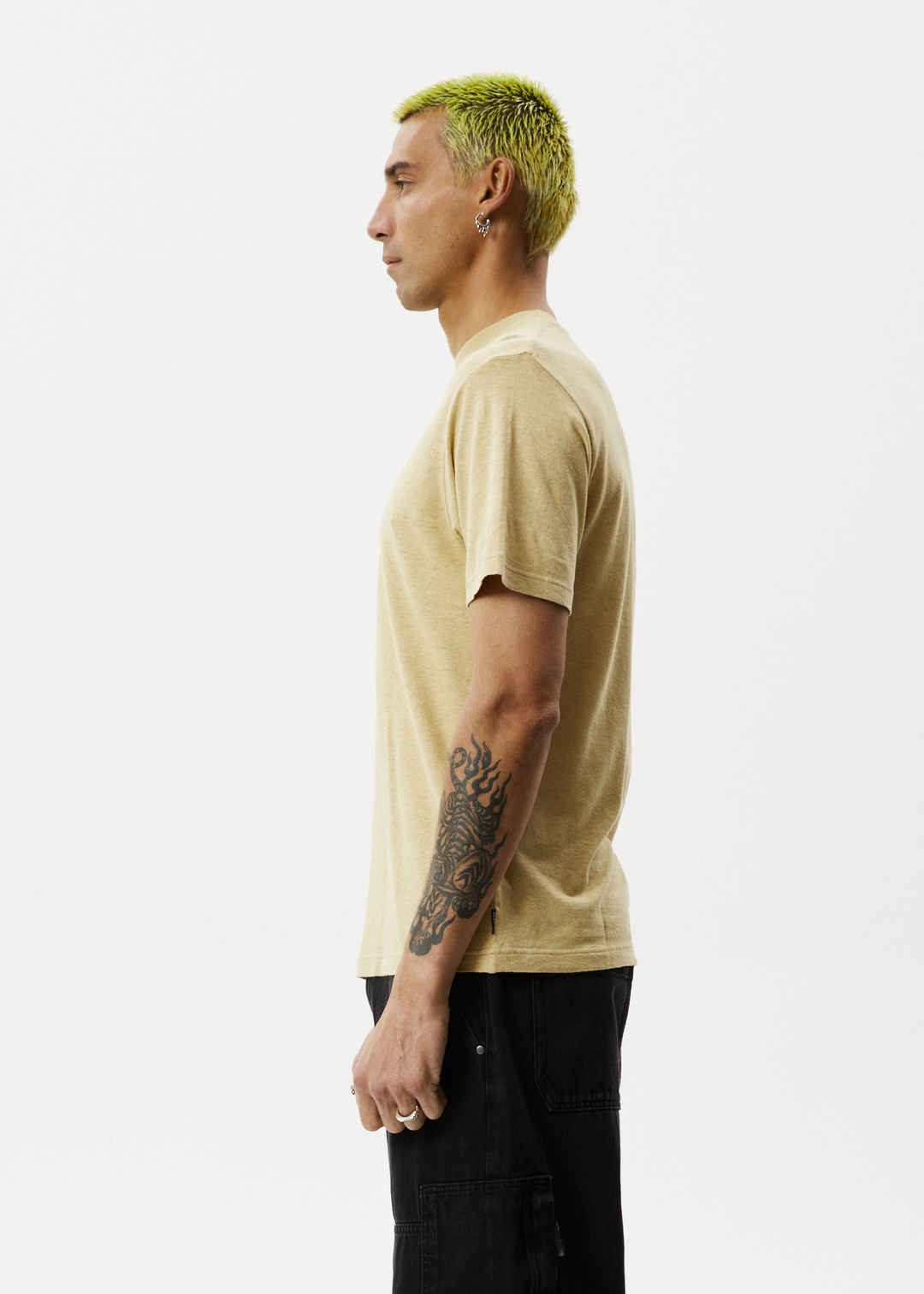 Afends Mens Orbital - Retro Graphic T-Shirt - Camel - Sustainable Clothing - Streetwear