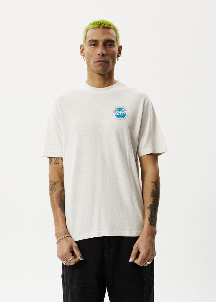 Afends Mens Orbital - Retro Graphic T-Shirt - Moonbeam - Sustainable Clothing - Streetwear