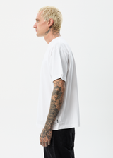 Afends Mens Outline - Recycled Boxy T-Shirt - White - Afends mens outline   recycled boxy t shirt   white   sustainable clothing   streetwear