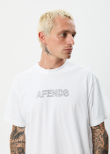 Afends Mens Outline - Recycled Boxy T-Shirt - White - Afends mens outline   recycled boxy t shirt   white   sustainable clothing   streetwear