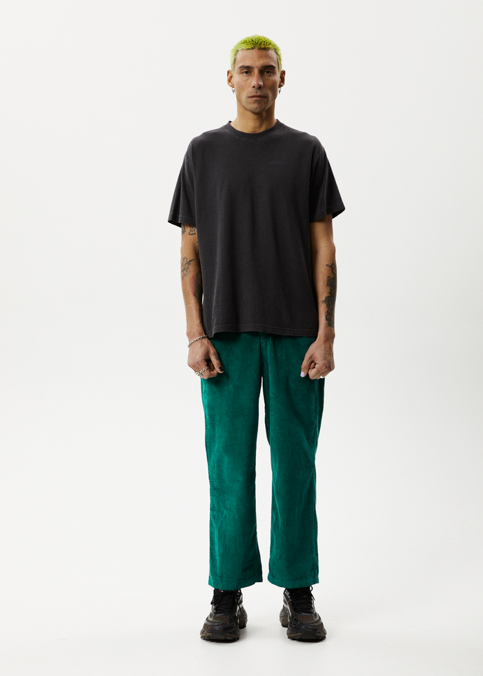 Afends Mens Pablo Union - Corduroy Baggy Pants - Emerald - Sustainable Clothing - Streetwear
