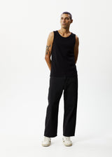 Afends Mens Paramount - Recycled Ribbed Singlet - Black - Afends mens paramount   recycled ribbed singlet   black   sustainable clothing   streetwear