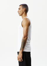 Afends Mens Paramount - Recycled Ribbed Singlet - White - Afends mens paramount   recycled ribbed singlet   white   sustainable clothing   streetwear