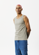 Afends Mens Paramount - Ribbed Singlet - Olive - Afends mens paramount   ribbed singlet   olive   sustainable clothing   streetwear