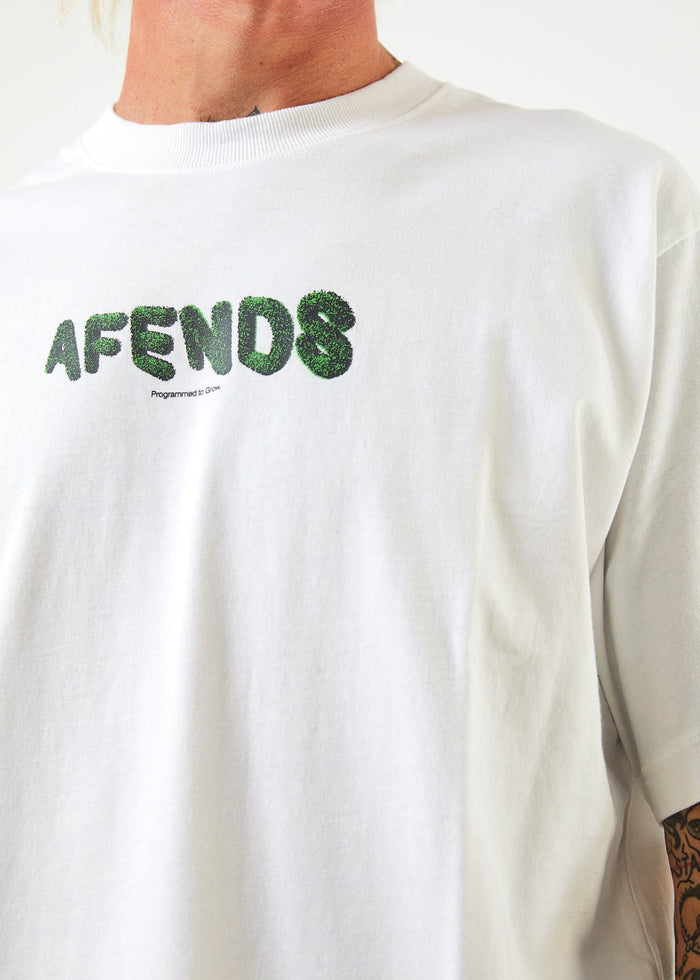 Afends Mens Programmed - Recycled Retro T-Shirt - White - Sustainable Clothing - Streetwear