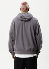 Afends Mens Question Everything - Recycled Hoodie - Gunmetal - Afends mens question everything   recycled hoodie   gunmetal   sustainable clothing   streetwear