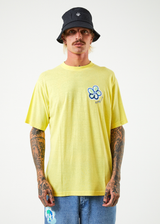 Afends Mens Rave - Hemp Retro Graphic T-Shirt - Lemonade - Afends mens rave   hemp retro graphic t shirt   lemonade   sustainable clothing   streetwear