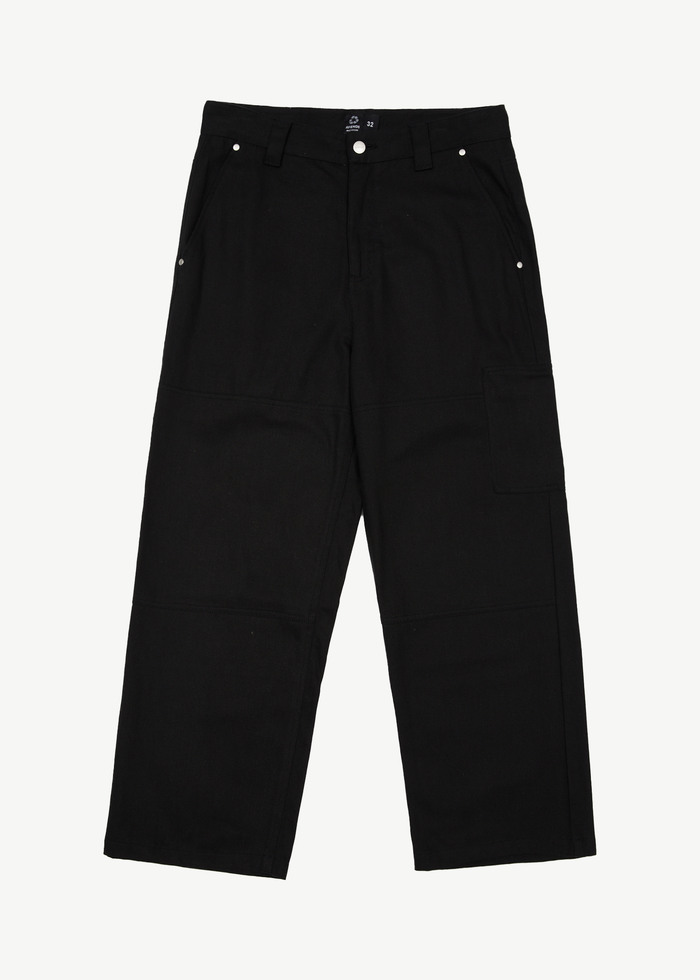 Afends Mens Richmond - Hemp Workwear Pants - Black - Sustainable Clothing - Streetwear