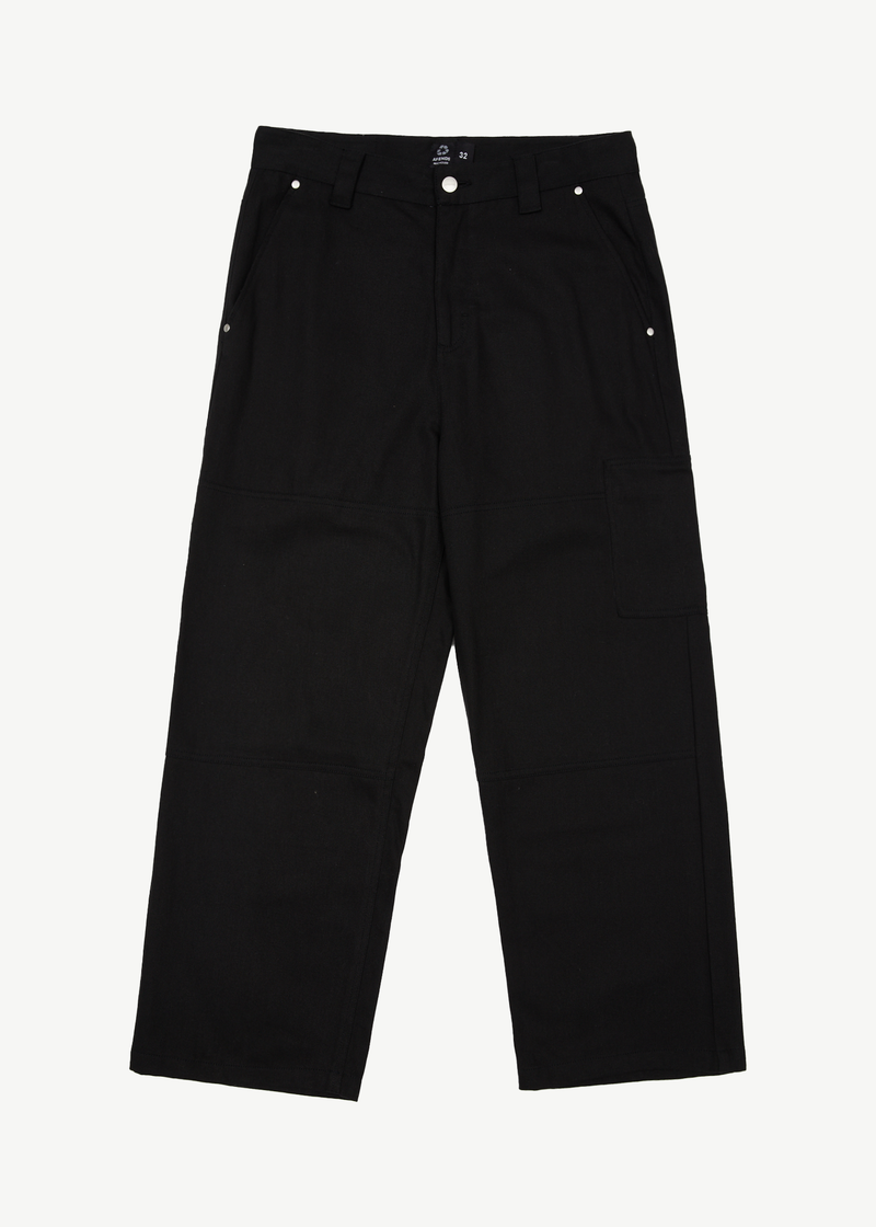 Afends Mens Richmond - Hemp Workwear Pants - Black