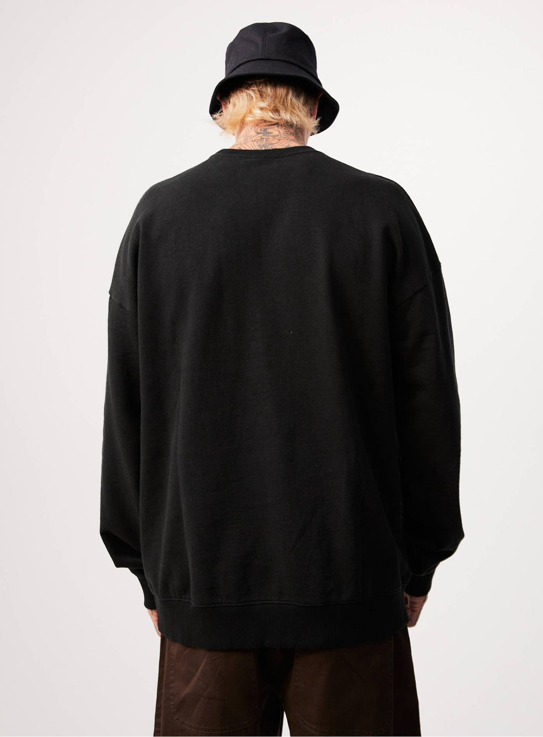 Afends Mens Sativa - Hemp Crew Neck Jumper - Black - Sustainable Clothing - Streetwear