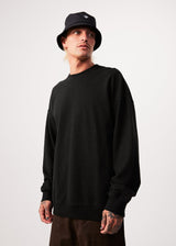 Afends Mens Sativa - Hemp Crew Neck Jumper - Black - Afends mens sativa   hemp crew neck jumper   black   sustainable clothing   streetwear
