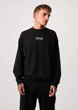 Afends Mens Spaced - Recycled Crew Neck Jumper - Black - Afends mens spaced   recycled crew neck jumper   black   sustainable clothing   streetwear