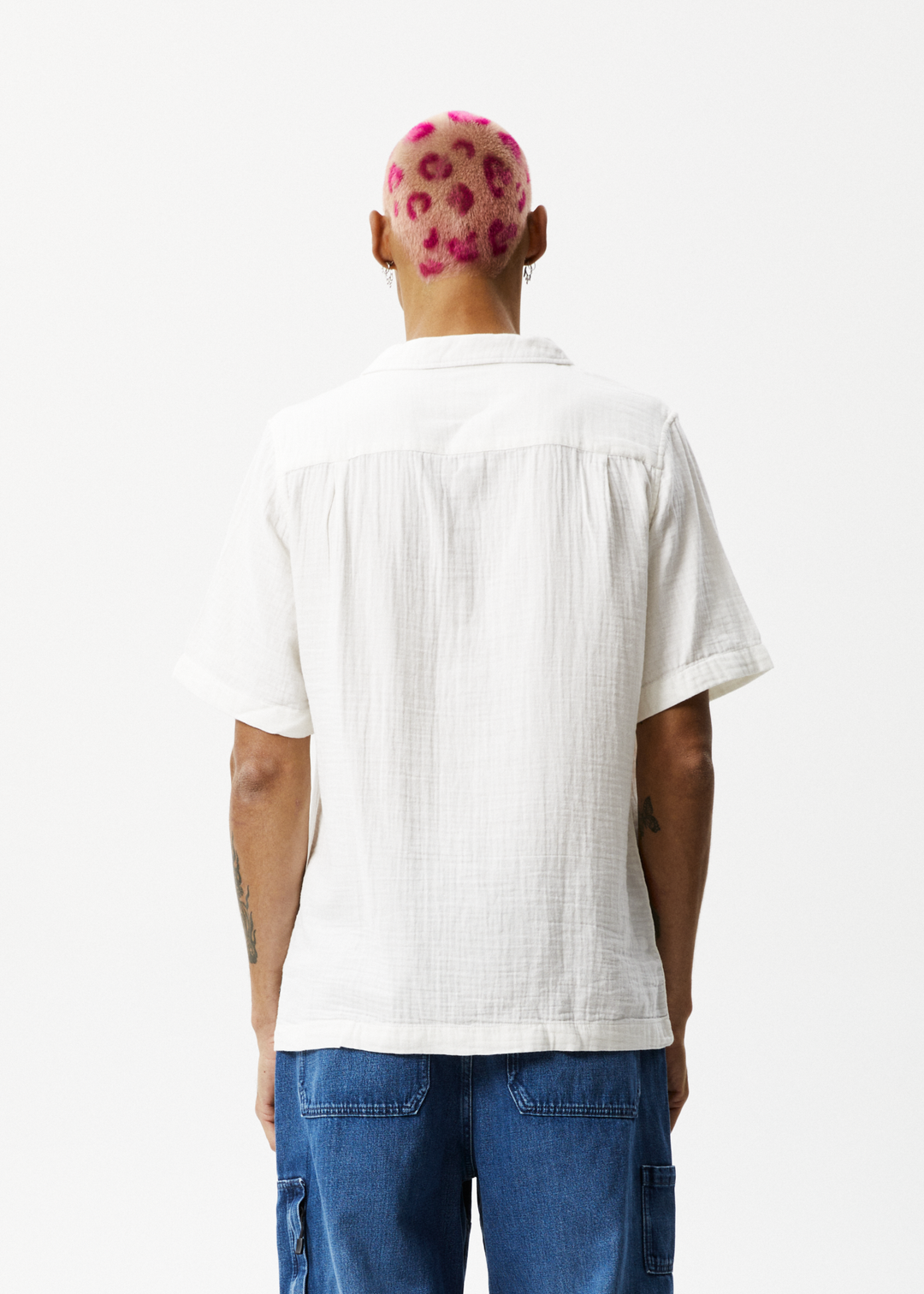 Afends Mens Stratosphere - Organic Cuban Short Sleeve Shirt - Off White - Sustainable Clothing - Streetwear