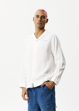 Afends Mens Stratosphere - Organic Long Sleeve Shirt - Off White - Afends mens stratosphere   organic long sleeve shirt   off white   sustainable clothing   streetwear