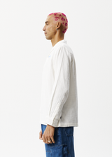 Afends Mens Stratosphere - Organic Long Sleeve Shirt - Off White - Afends mens stratosphere   organic long sleeve shirt   off white   sustainable clothing   streetwear