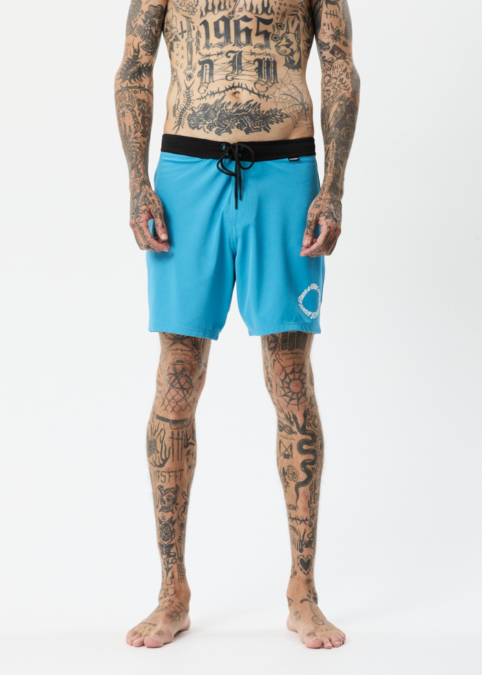 Afends Mens Vortex - Recycled Fixed Waist Boardshorts - Dark Teal - Sustainable Clothing - Streetwear