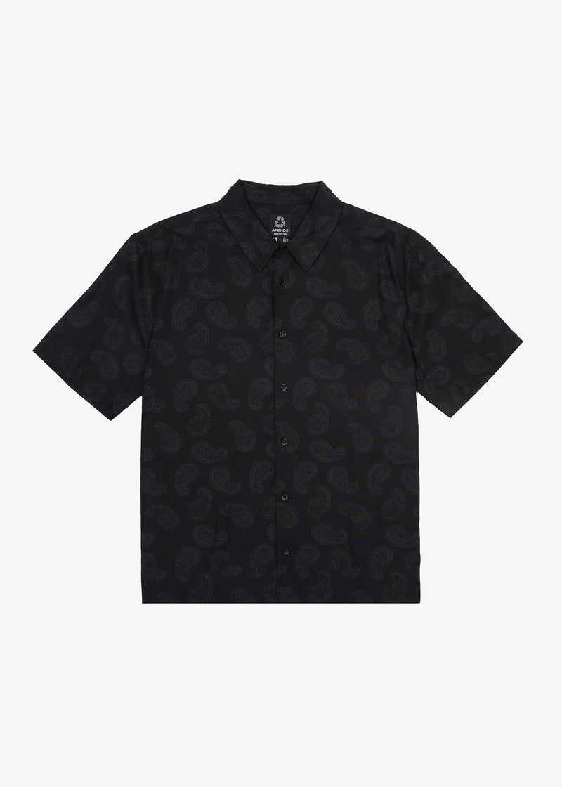 Afends Mens Tradition - Paisley Short Sleeve Shirt - Black