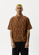 Afends Mens Tradition - Paisley Short Sleeve Shirt - Toffee - Afends mens tradition   paisley short sleeve shirt   toffee   sustainable clothing   streetwear