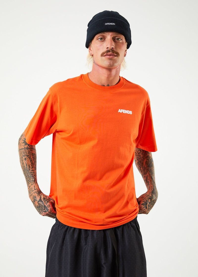 Afends Mens Universal - Recycled Retro Graphic T-Shirt - Orange