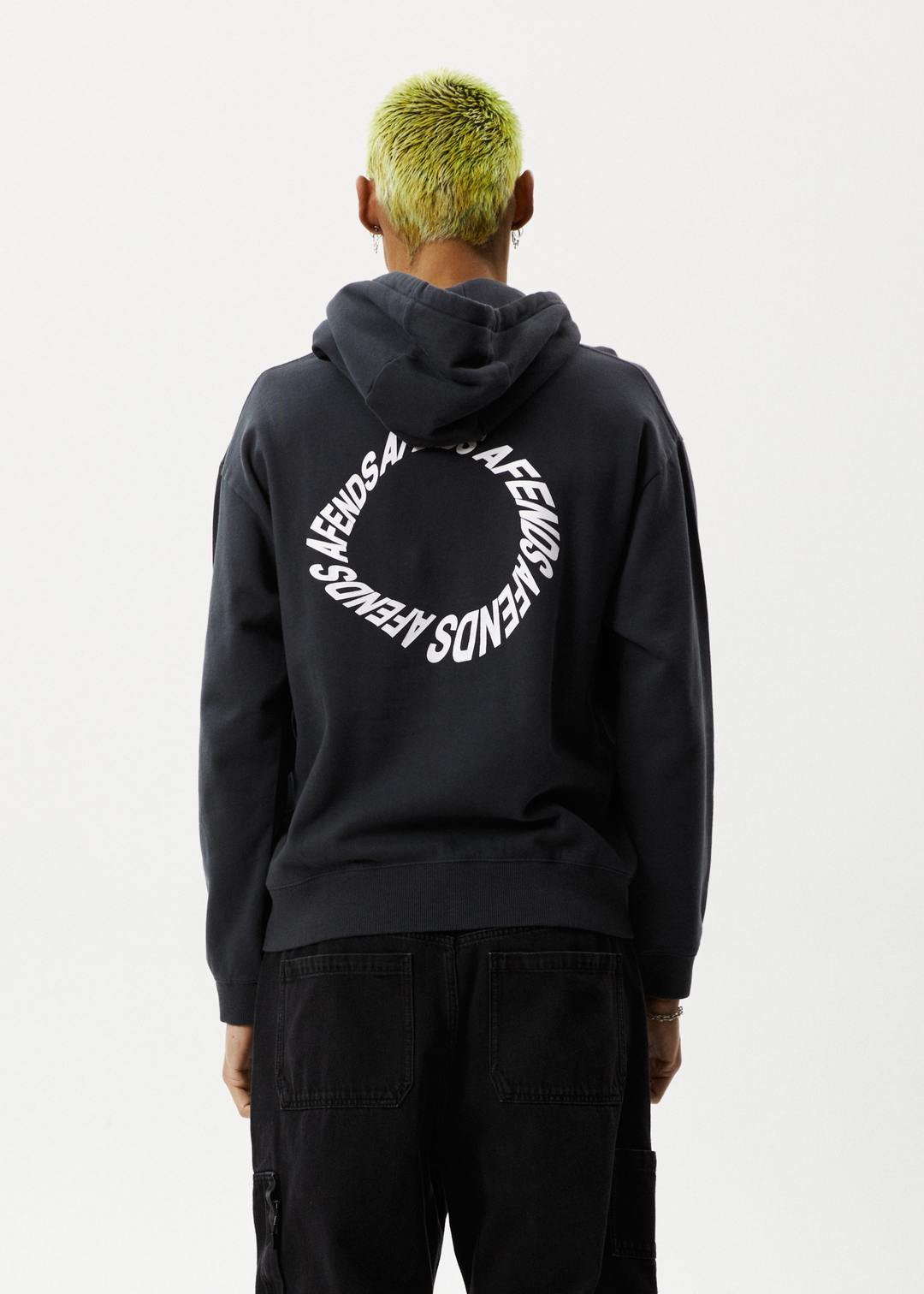 Afends Mens Vinyl - Logo Hoodie - Charcoal - Sustainable Clothing - Streetwear