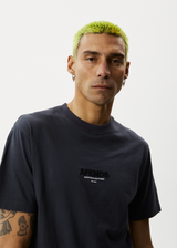 Afends Mens Vinyl - Retro Logo T-Shirt - Charcoal - Afends mens vinyl   retro logo t shirt   charcoal   sustainable clothing   streetwear