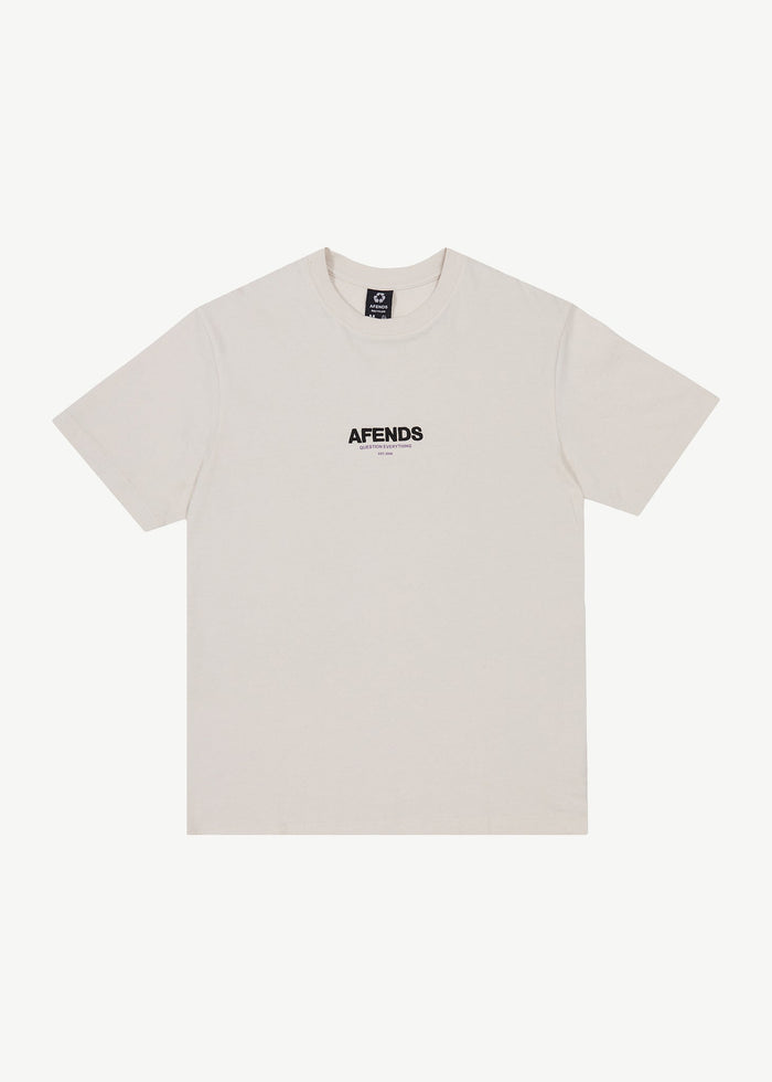 Afends Mens Vinyl - Retro Logo T-Shirt - Moonbeam - Sustainable Clothing - Streetwear