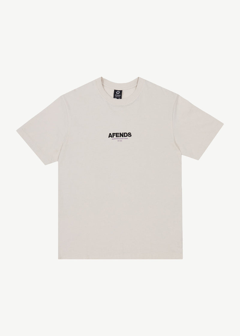 Afends Mens Vinyl - Retro Logo T-Shirt - Moonbeam