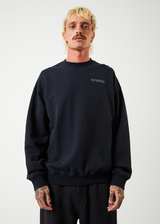 Afends Mens Vortex - Recycled Crew Neck Jumper - Black - Afends mens vortex   recycled crew neck jumper   black   sustainable clothing   streetwear