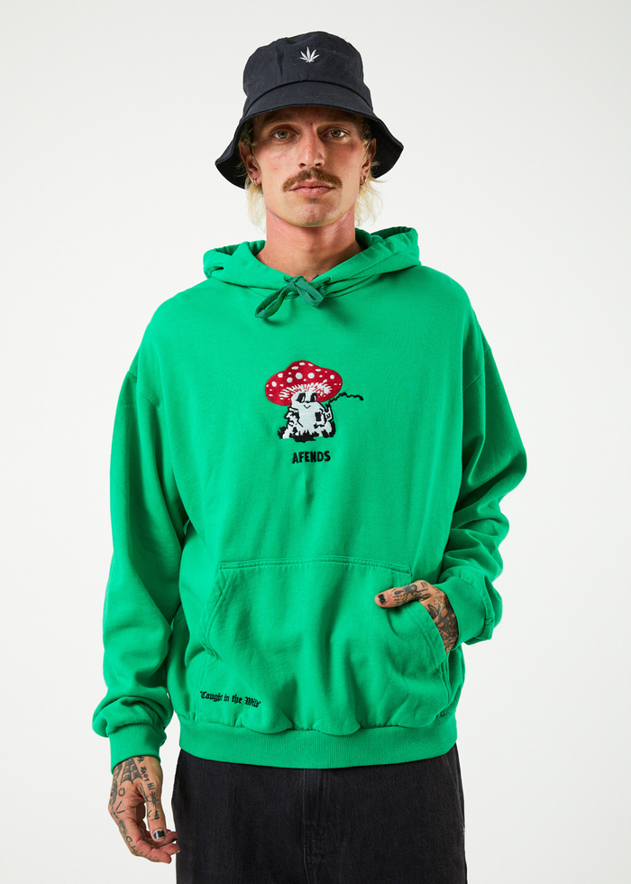 Afends Mens Caught In The Wild - Recycled Graphic Hoodie - Forest - Sustainable Clothing - Streetwear