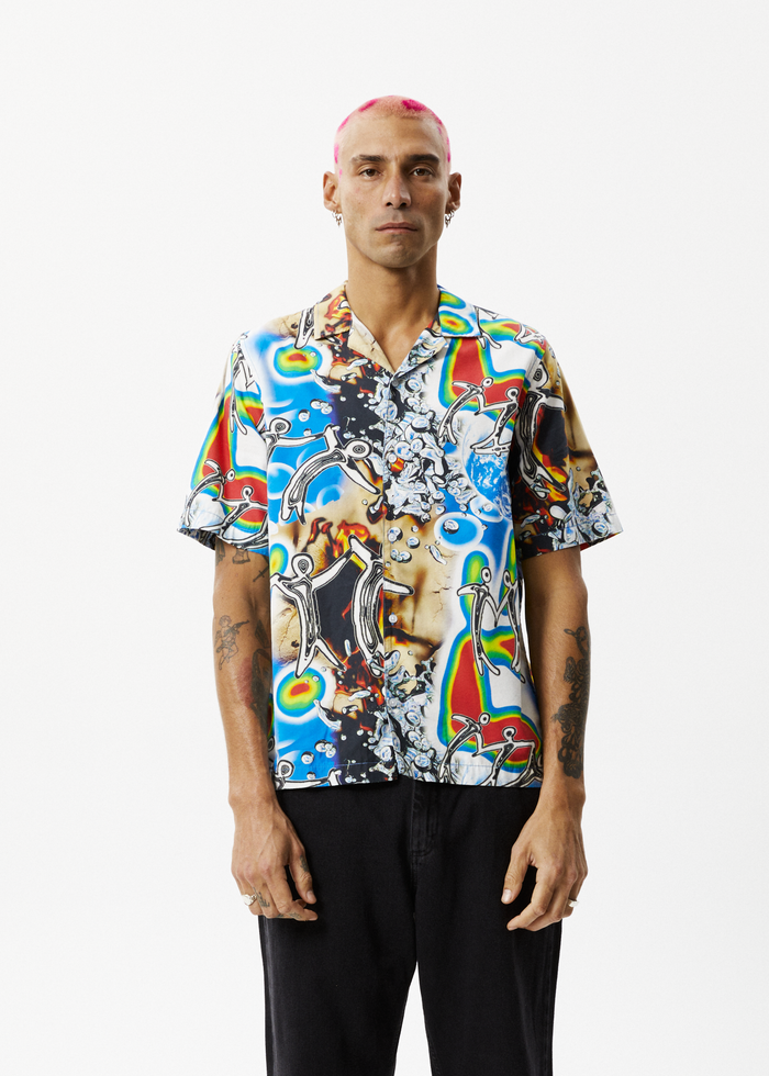 Afends Mens Water Is Life - Cuban Short Sleeve Shirt - Multi - Sustainable Clothing - Streetwear