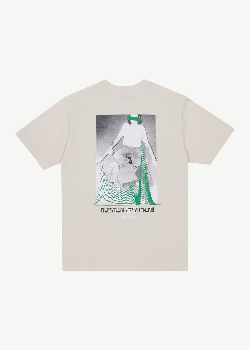 Afends Mens Waveform - Retro Graphic Fit T-Shirt - Moonbeam