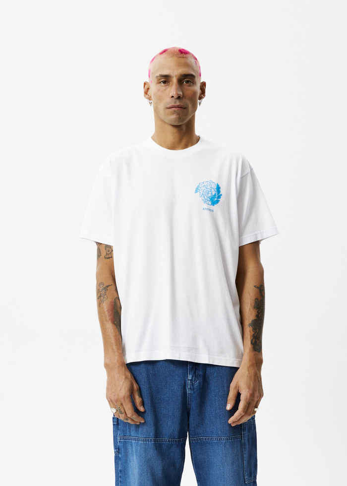 Afends Mens Whirlwood - Boxy Graphic T-Shirt - White - Sustainable Clothing - Streetwear