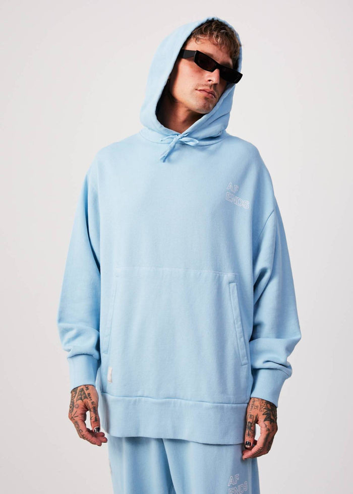 Afends Unisex Conditional - Unisex Organic Oversized Hoodie - Sky Blue - Sustainable Clothing - Streetwear