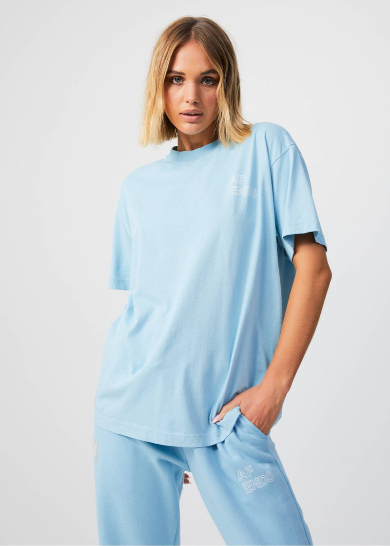 Afends Unisex Conditional - Unisex Oversized T-Shirt - Sky Blue