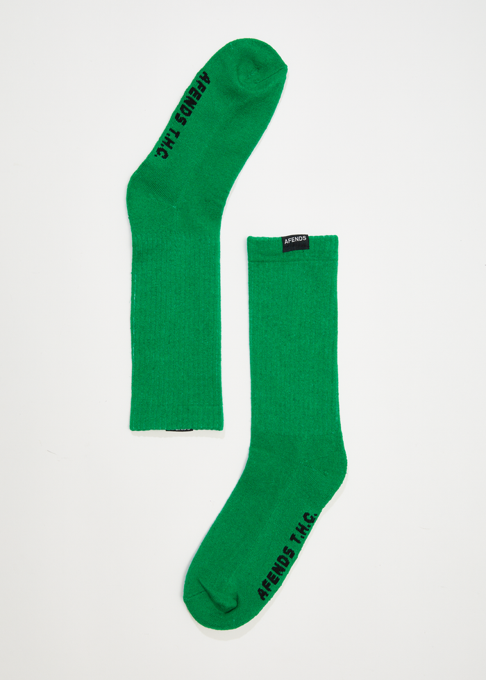 Afends Unisex Everyday - Hemp Crew Socks - Forest - Sustainable Clothing - Streetwear