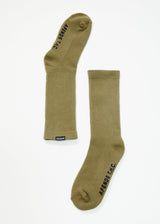 Afends Unisex Everyday - Hemp Crew Socks - Olive - Afends unisex everyday   hemp crew socks   olive   sustainable clothing   streetwear