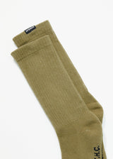 Afends Unisex Everyday - Hemp Crew Socks - Olive - Afends unisex everyday   hemp crew socks   olive   sustainable clothing   streetwear