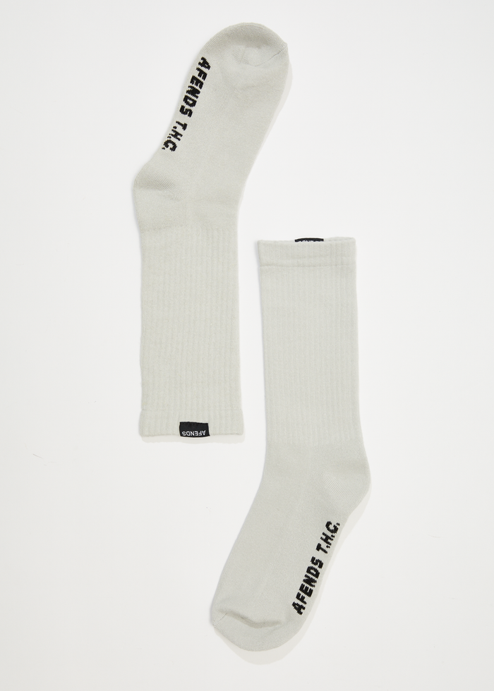 Afends Unisex Everyday - Hemp Crew Socks - Smoke - Sustainable Clothing - Streetwear