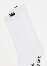 Afends Unisex Everyday - Hemp Crew Socks - White - Afends unisex everyday   hemp crew socks   white   sustainable clothing   streetwear