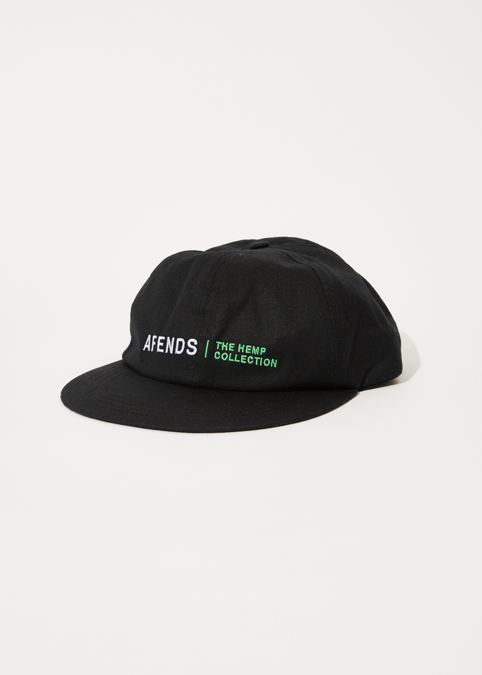Afends Unisex Horizon - Recycled 6 Panel Cap - Black - Sustainable Clothing - Streetwear
