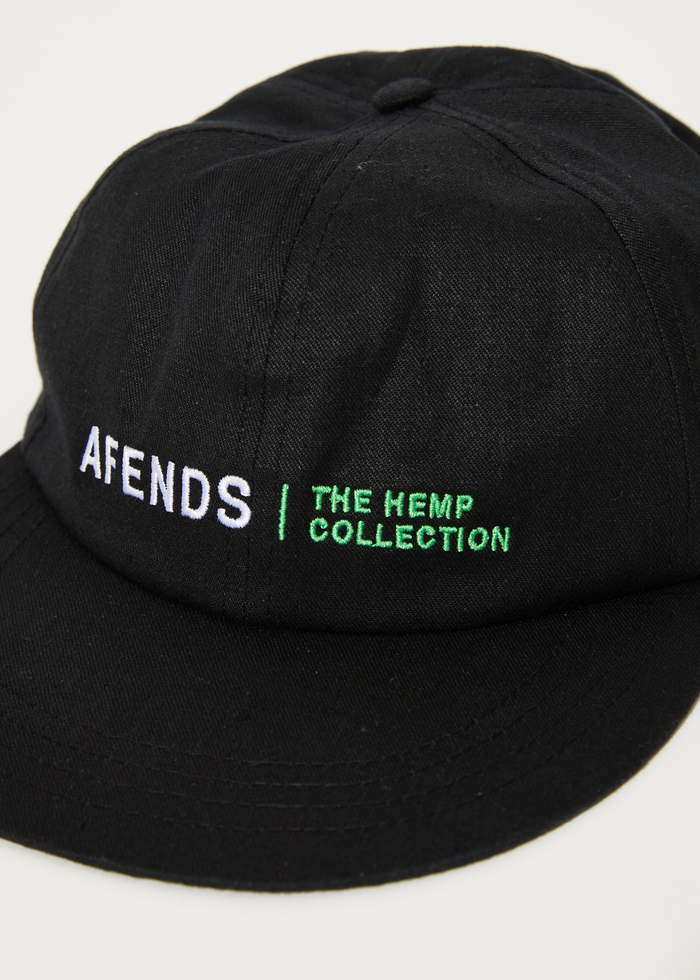Afends Unisex Horizon - Recycled 6 Panel Cap - Black - Sustainable Clothing - Streetwear