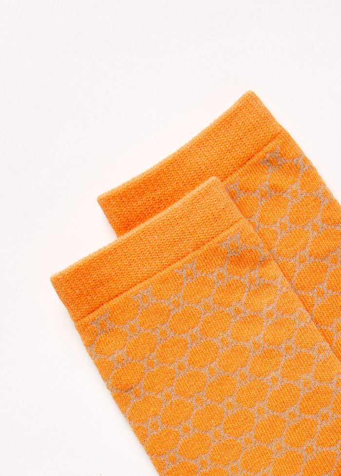 Afends Unisex Lois - Recycled Crew Socks - Papaya - Sustainable Clothing - Streetwear