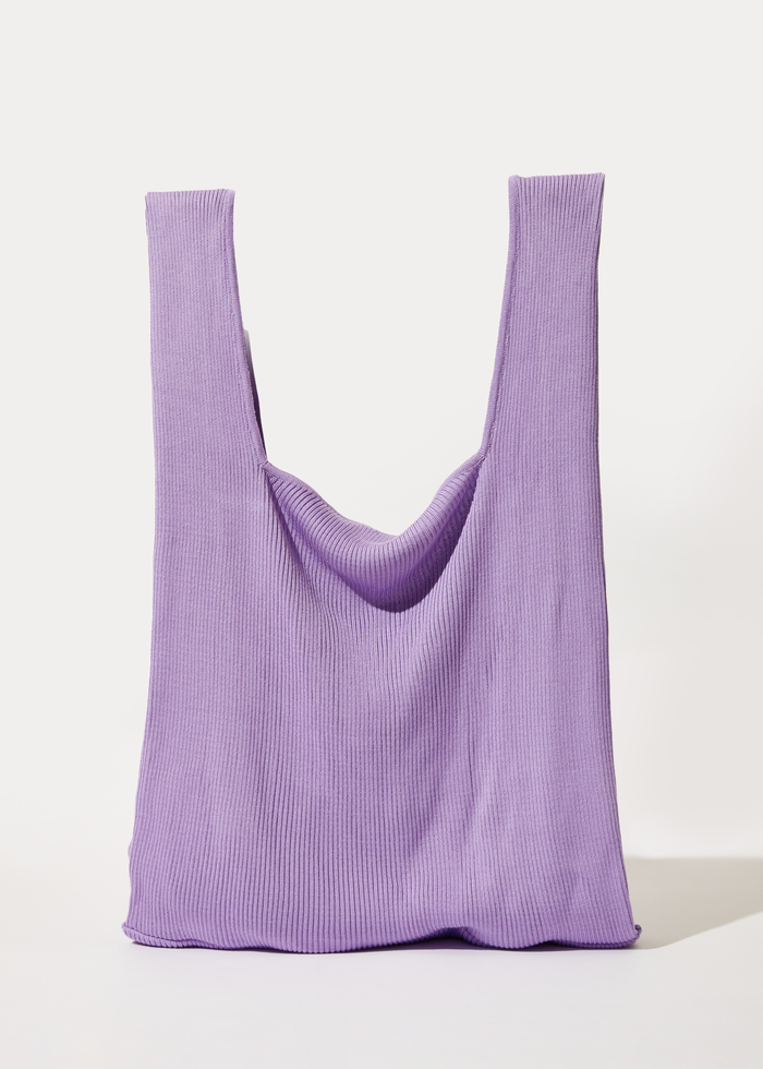 Afends Unisex Lula - Recycled Knit Tote Bag - Plum - Sustainable Clothing - Streetwear