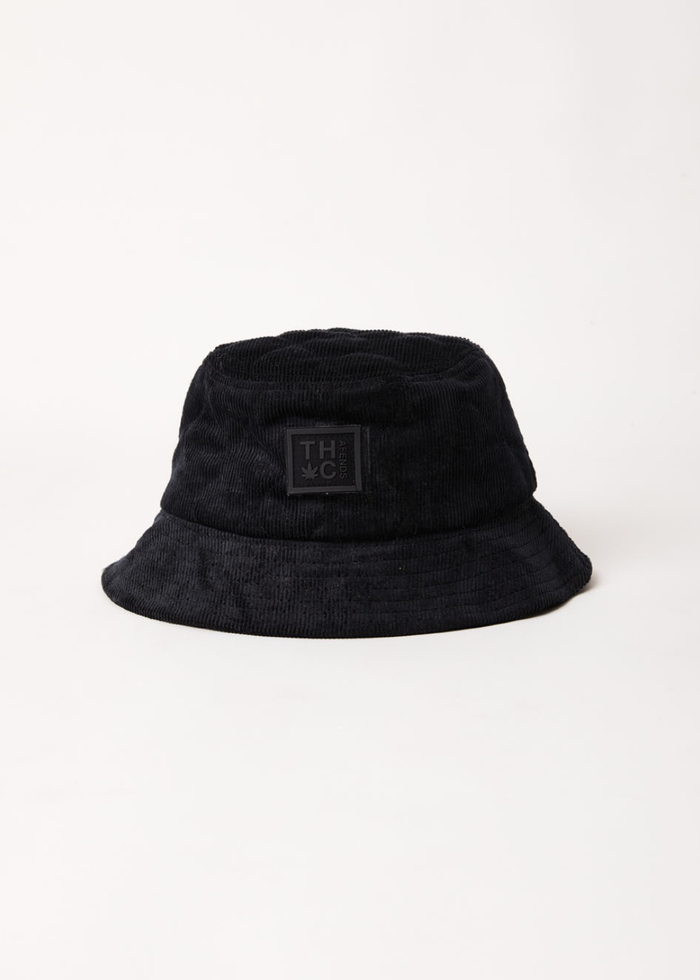Afends Unisex Night Away - Hemp Corduroy Puffer Bucket Hat - Black - Sustainable Clothing - Streetwear