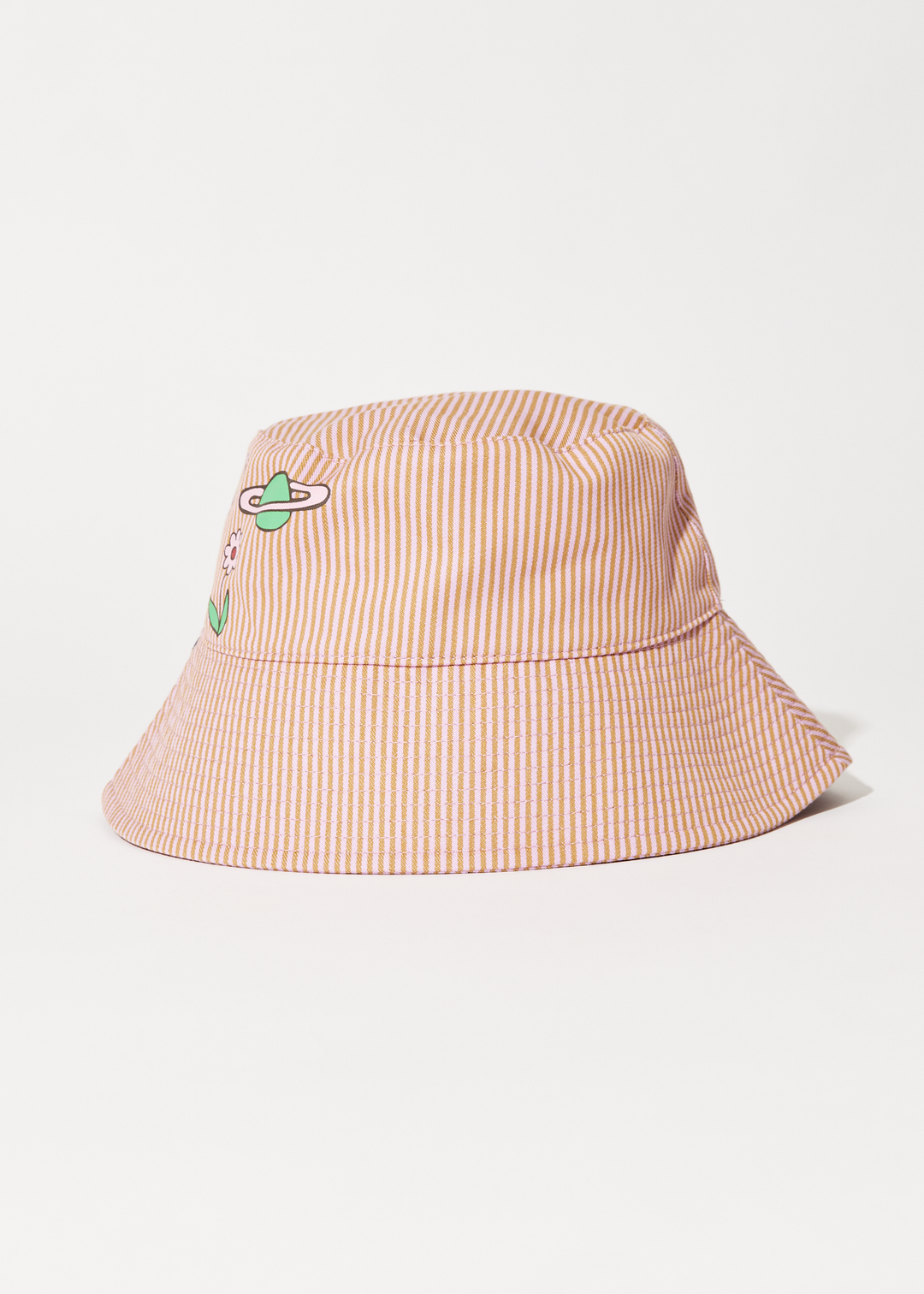 Afends Unisex Night Shade - Bucket Hat - Mustard Stripe - Sustainable Clothing - Streetwear