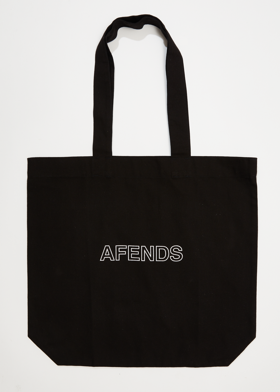 Afends Unisex Outline - Recycled Tote Bag - Black - Afends Europe