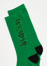 Afends Unisex Programmed - Recycled Crew Socks - Forest - Afends unisex programmed   recycled crew socks   forest   sustainable clothing   streetwear