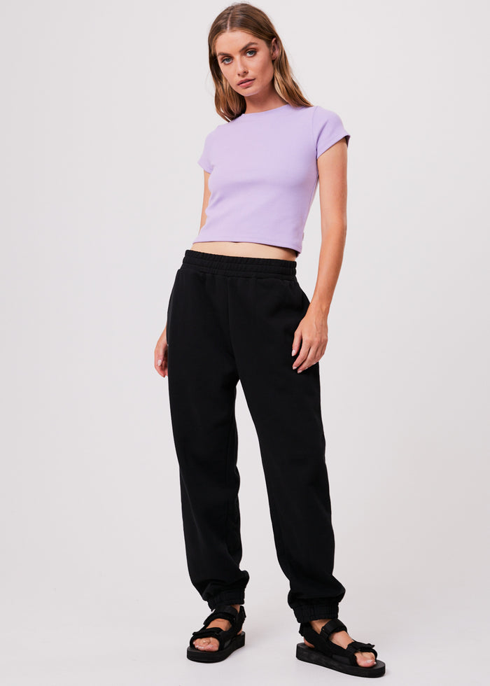 Afends Unisex Razor - Unisex Organic Sweat Pants - Black - Sustainable Clothing - Streetwear
